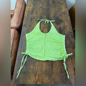 Y2K Halter Green Ruched top